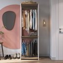 Ver imagem 2 de Guarda Roupa Closet 02 Cabideiros 183x60cm Branco Montana Proddy
