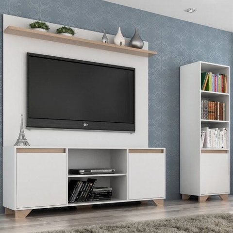 Conjunto Rack com Painel para TV 50 Polegadas e Estante Benevello 2038 Quiditá