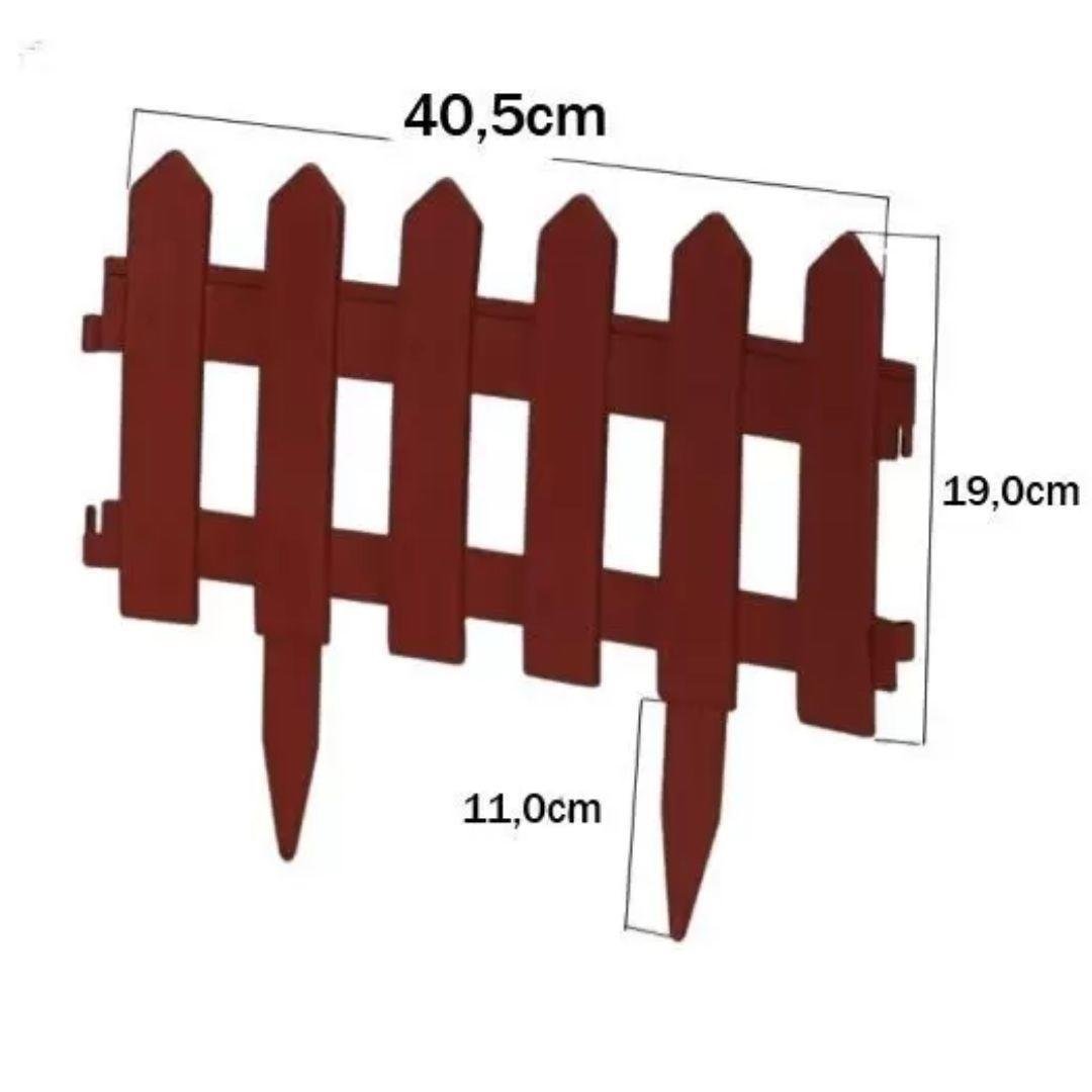Cerca Decorativa, Para Jardim, De Plástico, Marrom, 3 Unds, 19X40Cm Kit ...