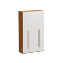 Ver imagem 2 de Guarda-Roupa Solteiro com 4 Portas e 3 Gavetas 137,5cm Multimóveis Crrui-GRP120 Madeirado/Branco