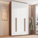 Ver imagem 1 de Guarda-Roupa Solteiro com 4 Portas e 3 Gavetas 137,5cm Multimóveis Crrui-GRP120 Madeirado/Branco