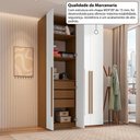 Ver imagem 7 de Guarda-Roupa Solteiro com 4 Portas e 3 Gavetas 137,5cm Multimóveis Crrui-GRP120 Madeirado/Branco