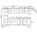 Ver imagem 4 de Armário de Cozinha Modulada de Canto 9 Peças CP05 Balcão com Tampo Preto/Cinza - Lumil Móveis