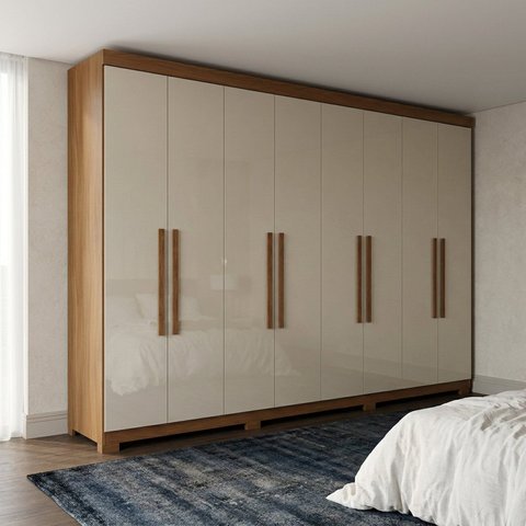 Guarda-Roupa Casal 8 Portas 4 Gavetas Cinamomo Off-White Paris