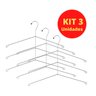 Kit 3 Cabides Triplo para Camisa Aço Inox Cabideiro - 3