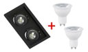 Ver imagem 2 de Spot Embutido Duplo Recuado Mr16 Branco/preto + 2 Lâmpada Mr16 6w Stella 3000k 4000k 5000k Cor:preto