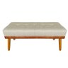 Banco Estofado Roma 120cm Courissimo Nozes/linho Bege - Inova Decorações - 2