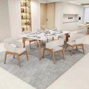 Ver imagem 2 de Kit 05 Cadeiras de Jantar e Estar Living Estofada Lince L02 Linho Cru - Lyam Decor