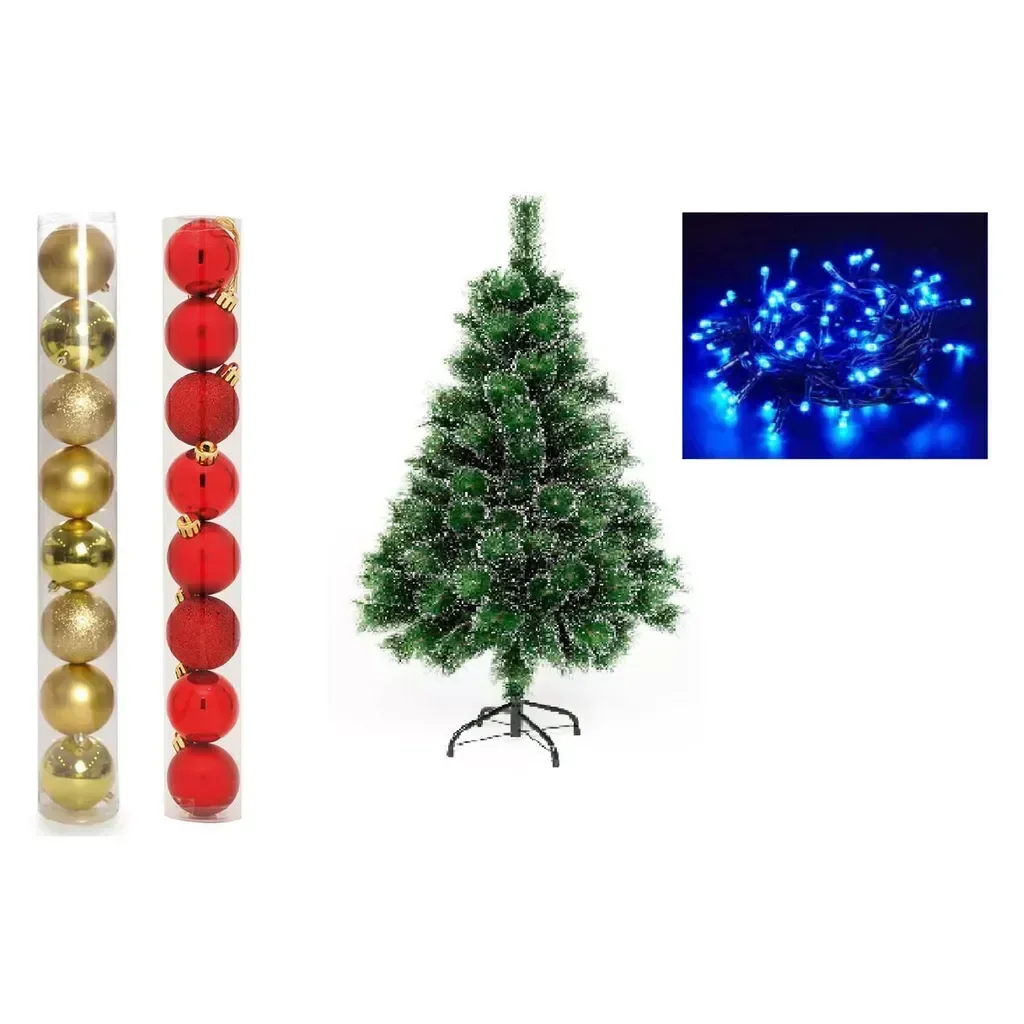 Ver imagem 1 de Arvore de Natal Pinheiro Nevada 1,2 Metros 90 Galhos com Enfeites