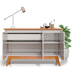 Aparador para Sala Buffet Classic 3 Portas com Gaveta Off White Nature - Imcal - 3
