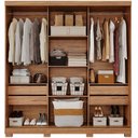 Ver imagem 5 de Guarda-Roupa Casal 3 Portas de Correr com Espelho e Pés 199cm 100% MDF Roma Espresso Móveis Bege/Cinamomo/Off White