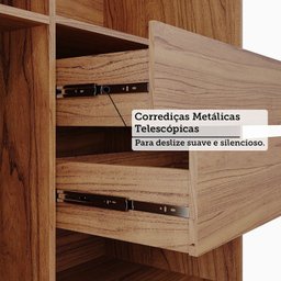 Guarda-Roupa Casal 3 Portas de Correr com Espelho e Pés 199cm 100% MDF Roma Espresso Móveis - 10
