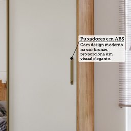 Guarda-Roupa Casal 3 Portas de Correr com Espelho e Pés 199cm 100% MDF Roma Espresso Móveis - 12