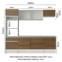 Ver imagem 4 de Armário de Cozinha Completa 240cm Branco/Rustic Topazio Madesa XA