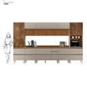 Ver mais imagens de Cozinha Completa Modulada 370cm x 218,5cm Aéreo MDF Tq e Crt 8 Peças Proença Bege/Nogueira/Nude Prime