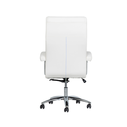 Cadeira de Escritório Ergonômica Giratória Couro Presidente Molas Califórnia Fratini Branco - 5
