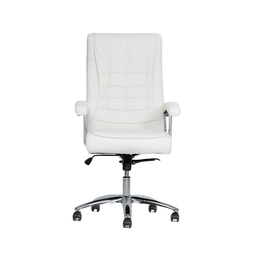 Cadeira de Escritório Ergonômica Giratória Couro Presidente Molas Califórnia Fratini Branco - 3