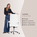 Ver imagem 7 de Cadeira Escritório Couro Presidente Molas Ensacadas Nr17 Califórnia Fratini Branco
