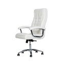 Ver imagem 3 de Cadeira Escritório Couro Presidente Molas Ensacadas Nr17 Califórnia Fratini Branco