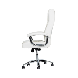 Cadeira de Escritório Ergonômica Giratória Couro Presidente Molas Califórnia Fratini Branco - 4