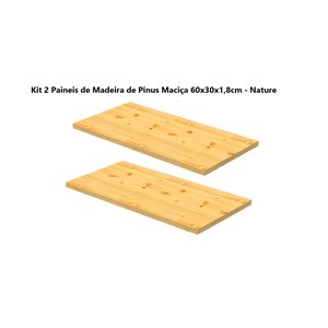Kit 2 Painéis de Madeira de Pinus Maciça 60x30x1,8cm – Eco
