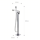 Ver imagem 3 de Monocomando Misturador de Piso com Ducha para Banheira Luxo | Elegância para o Seu Banheiro Demima D