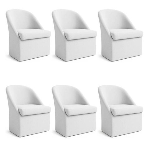 Kit 6 Poltronas Decorativas Malli Boucle - Pallazio Cor:Off White