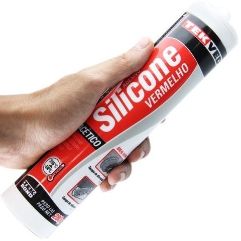 Borracha Silicone Vermelho Alta Temp 280gr Acético (TEKBOND)