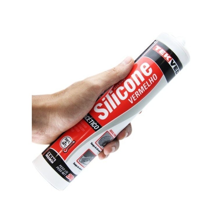 Borracha Silicone Vermelho Alta Temp 280gr Acético (TEKBOND)