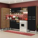 Ver imagem 1 de Armário de Cozinha Completa 385cm Rustic/Preto Emilly Love Madesa 01