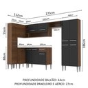 Ver imagem 4 de Armário de Cozinha Completa 385cm Rustic/Preto Emilly Love Madesa 01