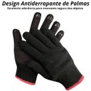 Ver imagem 3 de Luva Preta Pigmentada Tricotada Segurança Epi Canteiro Obra | Fertak | Kit 36 Pares