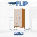 Ver imagem 4 de Guarda Roupa Infantil Flip 3 Portas com Cômoda Gaveteiro Infantil Flip Areia Acetinado Savana - Rell