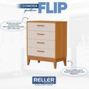 Ver mais imagens de Guarda Roupa Infantil Flip 3 Portas com Cômoda Gaveteiro Infantil Flip Areia Acetinado Savana - Rell