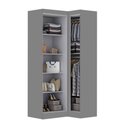 Ver imagem 2 de Guarda-roupa Solteiro Modulado Cecília 3 Portas Onix - Pnr Móveis
