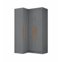 Ver imagem 3 de Guarda-roupa Solteiro Modulado Cecília 3 Portas Onix - Pnr Móveis