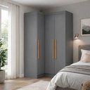 Ver imagem 1 de Guarda-roupa Solteiro Modulado Cecília 3 Portas Onix - Pnr Móveis