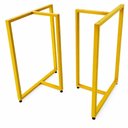 Ver imagem 1 de Bases de Mesa Estilo Industrial Modelo T 75x60cm Kit c/2un - Dourado