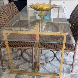 Bases de Mesa Estilo Industrial Modelo T 75x60cm Kit C/2un - Dourado - 2