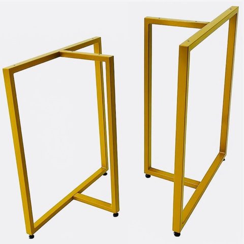 Bases de Mesa Estilo Industrial Modelo T 75x60cm Kit C/2un - Dourado