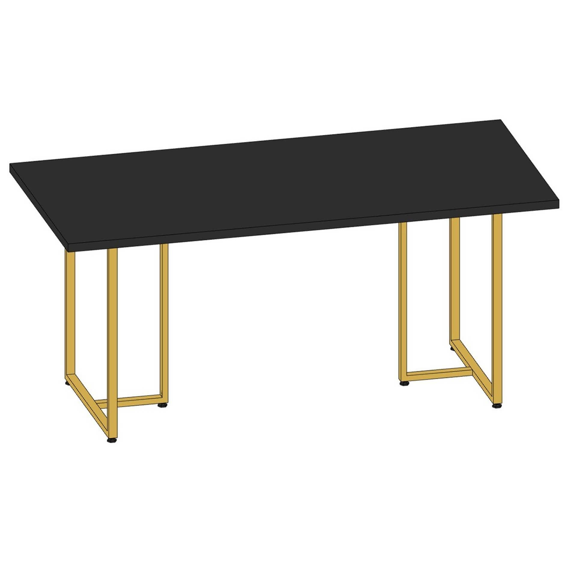 Pés de Mesa 75x60cm Mod. T Estilo Industrial Ferro Kit C/2un - Dourado - 2