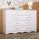 Ver imagem 1 de Cômoda Infantil 125cm 2 Portas e 4 Gavetas Realeza Multimóveis Mp4455 Branco