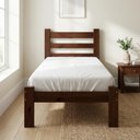Ver imagem 2 de Cama Solteiro com Colchão Madeira Maciça Reforçada Castanho