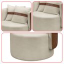 Ver imagem 7 de Kit 2 Poltrona Orgânica Base Giratória Maya Corino Nozes e Boucle Cinza Redonda Decorativa - Arkell