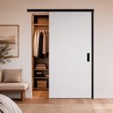 Ver imagem 1 de Porta Correr Lisa Prime Trilho Embutido Concha 62x210cm Direito Branco Rodam