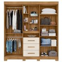 Ver imagem 3 de Guarda Roupa Solteiro Ambiente Eldorado 5 Portas Freijó Off White com Espelho - Moval