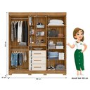 Ver imagem 2 de Guarda Roupa Solteiro Ambiente Eldorado 5 Portas Freijó Off White com Espelho - Moval