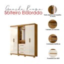 Ver imagem 4 de Guarda Roupa Solteiro Ambiente Eldorado 5 Portas Freijó Off White com Espelho - Moval