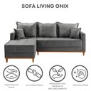 Ver imagem 5 de Sofá 3 Lugares Onix com Chaise Lado Esquerdo 230cm em Veludo