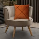 Ver imagem 2 de Kit 2 Capas para Almofada Drapeada em Veludo Quadrada 60x60 Várias Cores Cor:terracota e Bege